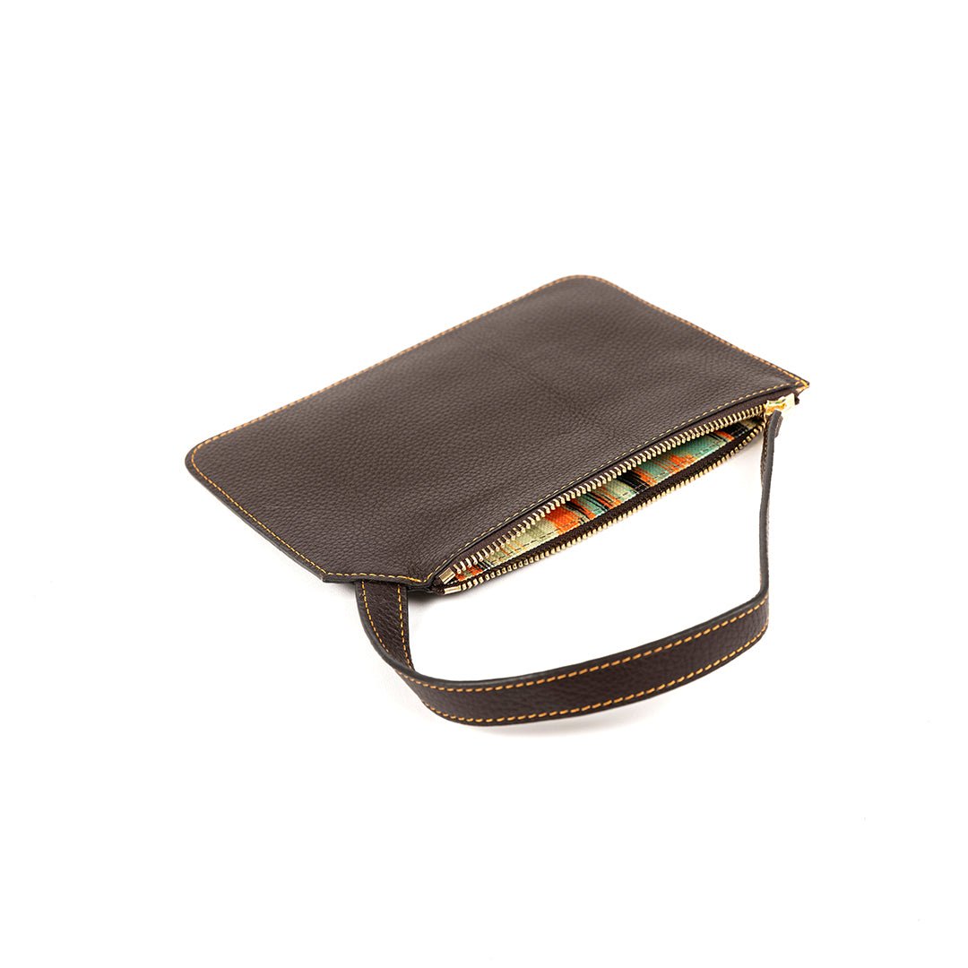 Marissa Leather Clutch/Wristlet- Dark Chocolate - SJW BAGS LONDON