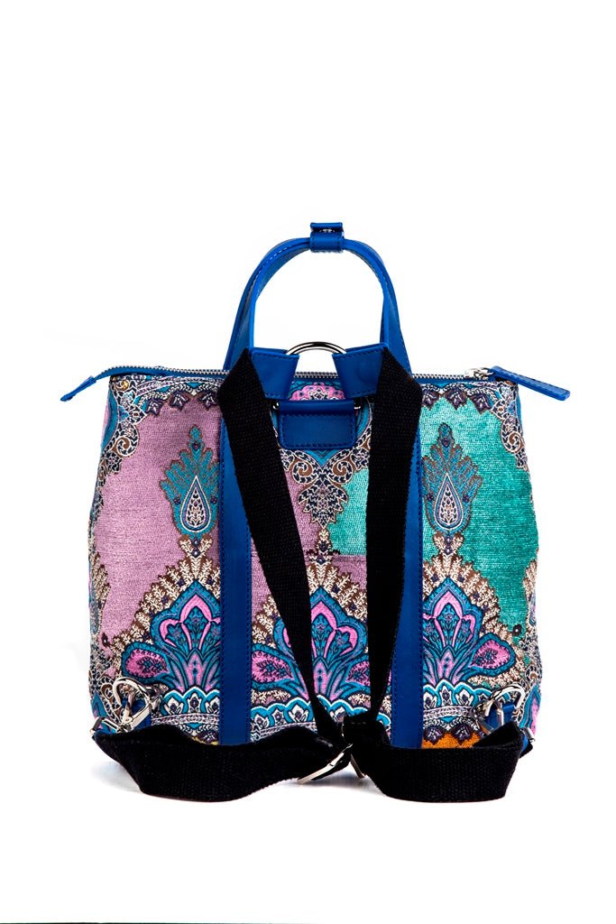 MARLOWES VELVET BAG-BLUE - SJW BAGS LONDON