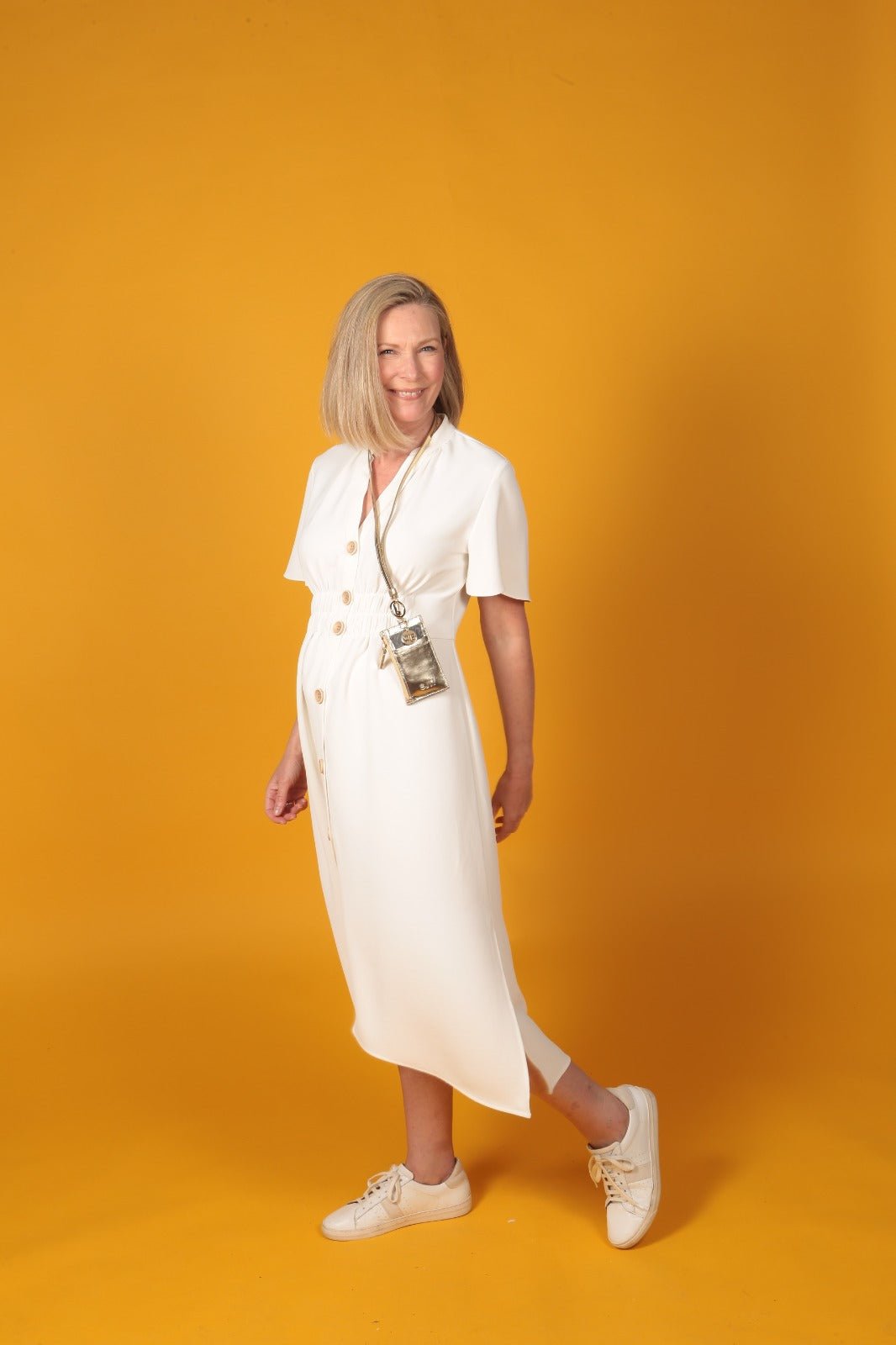 Nicky Leather Neck Wallet In Gold - SJW BAGS LONDON