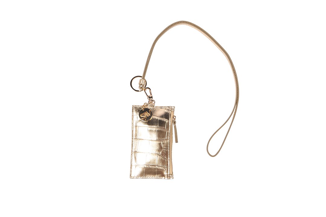 Nicky Leather Neck Wallet In Gold - SJW BAGS LONDON