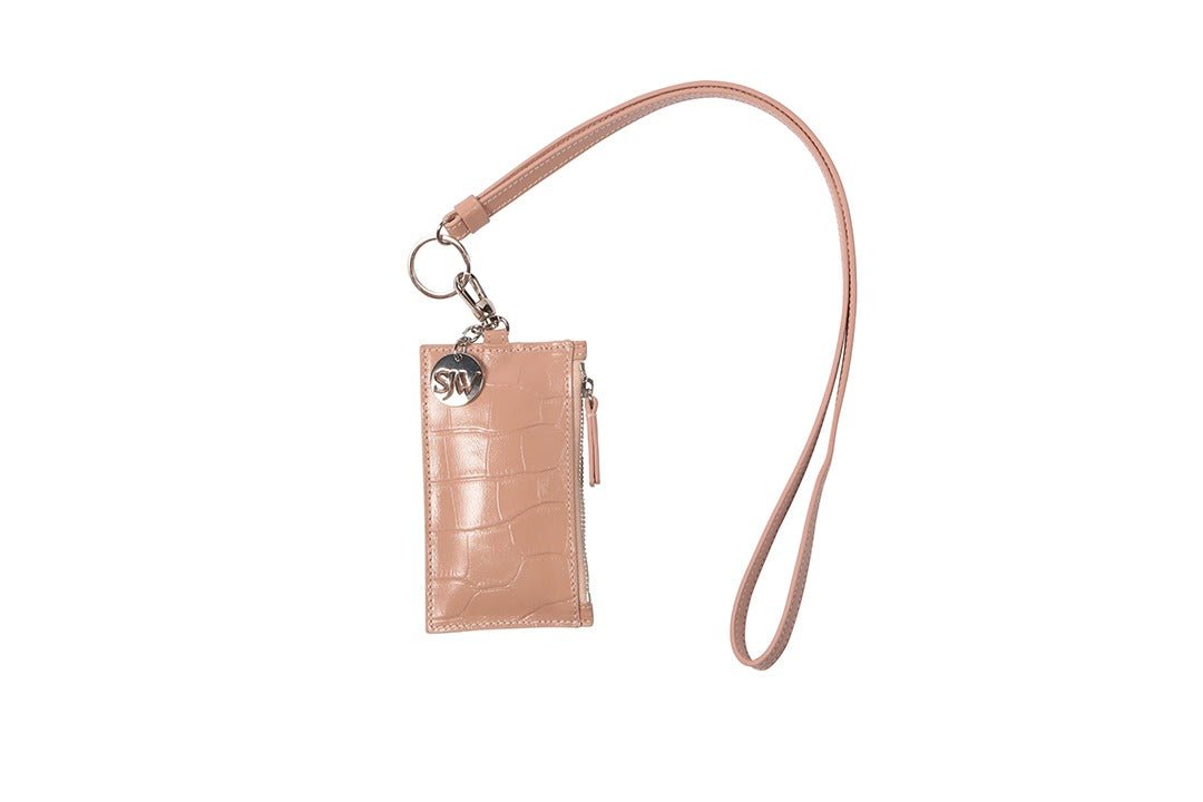 Nicky Leather Neck Wallet In Powder Pink - SJW BAGS LONDON