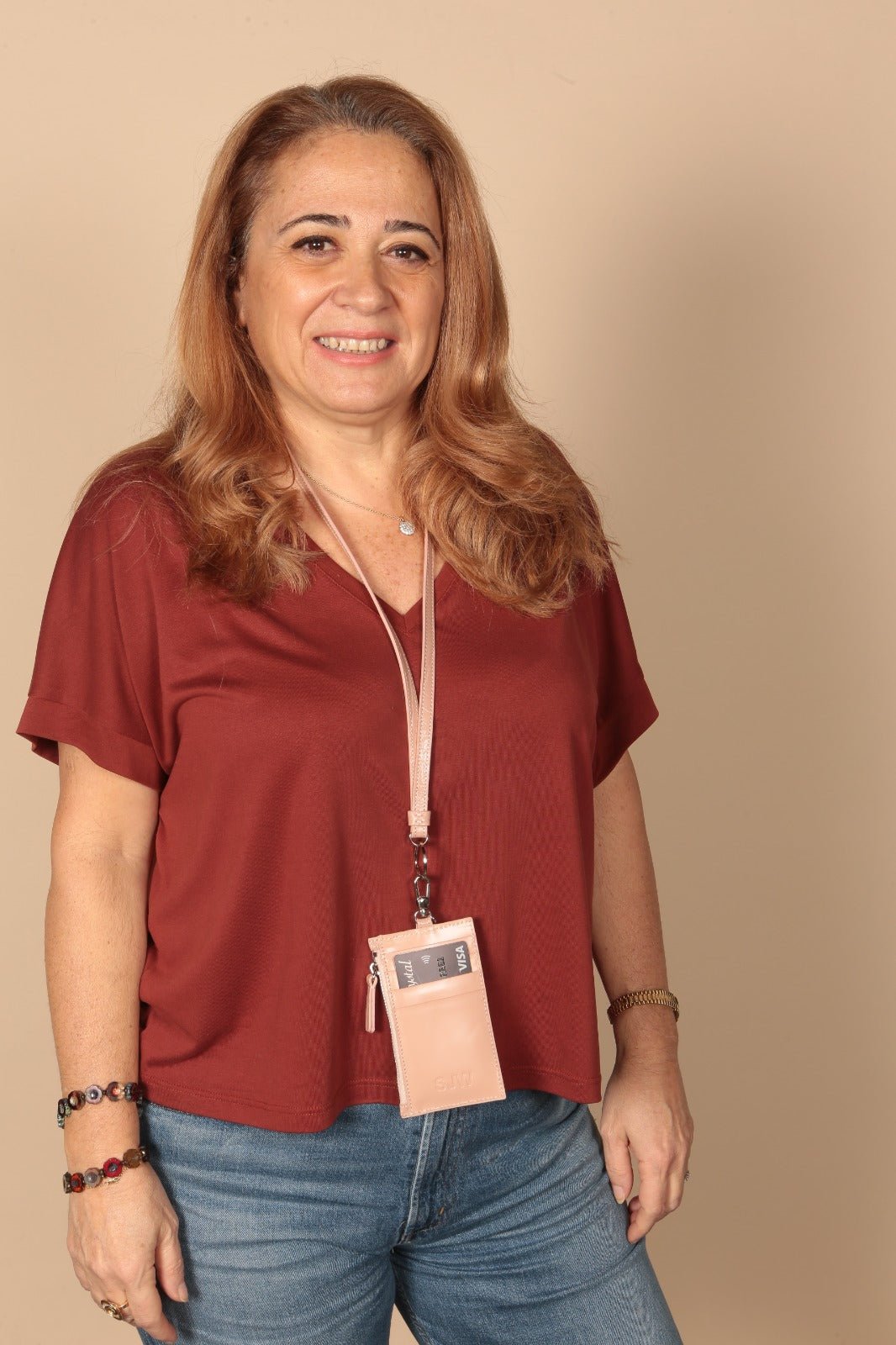 Nicky Leather Neck Wallet In Powder Pink - SJW BAGS LONDON