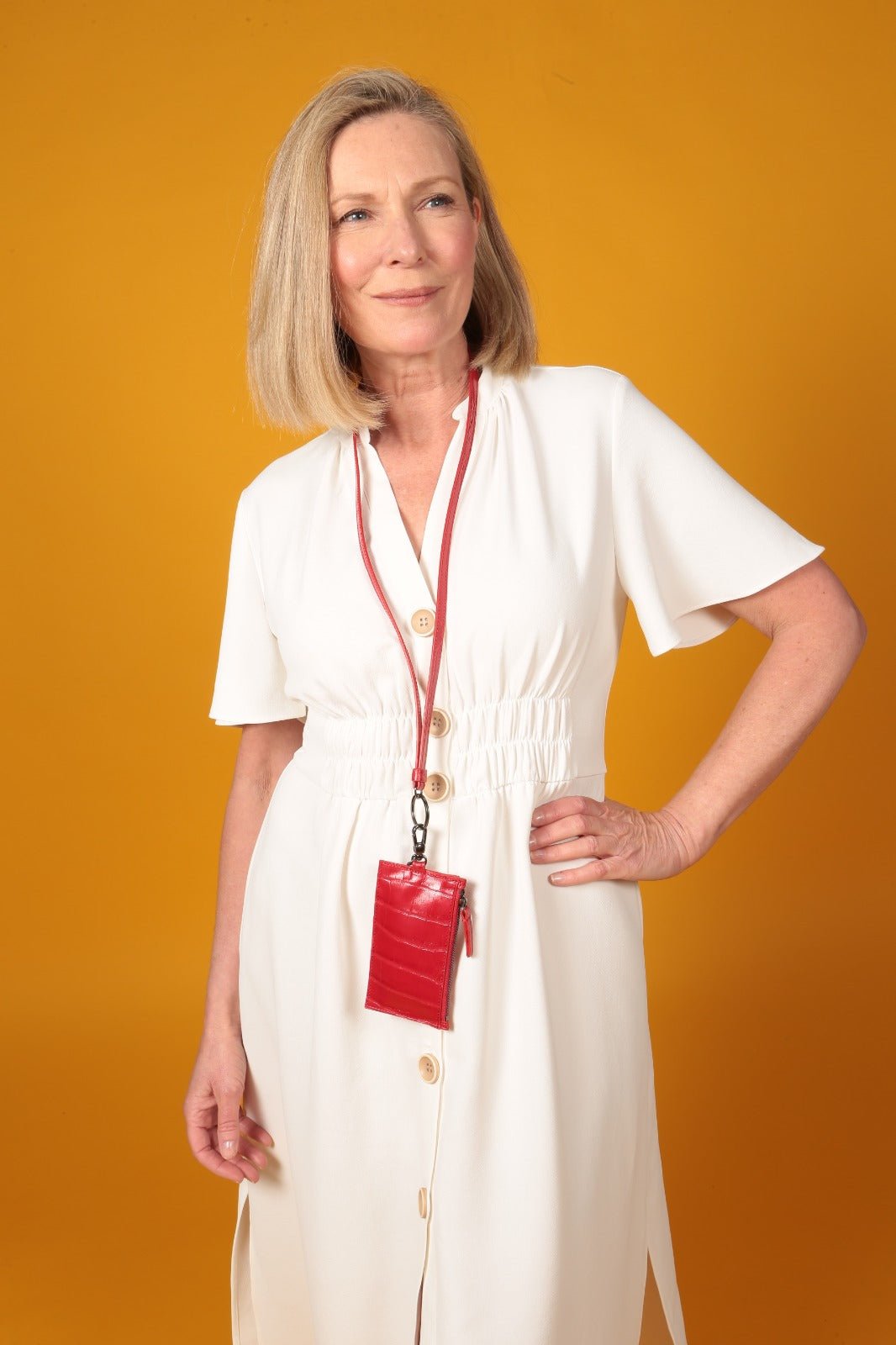 Nicky Leather Neck Wallet In Red - SJW BAGS LONDON