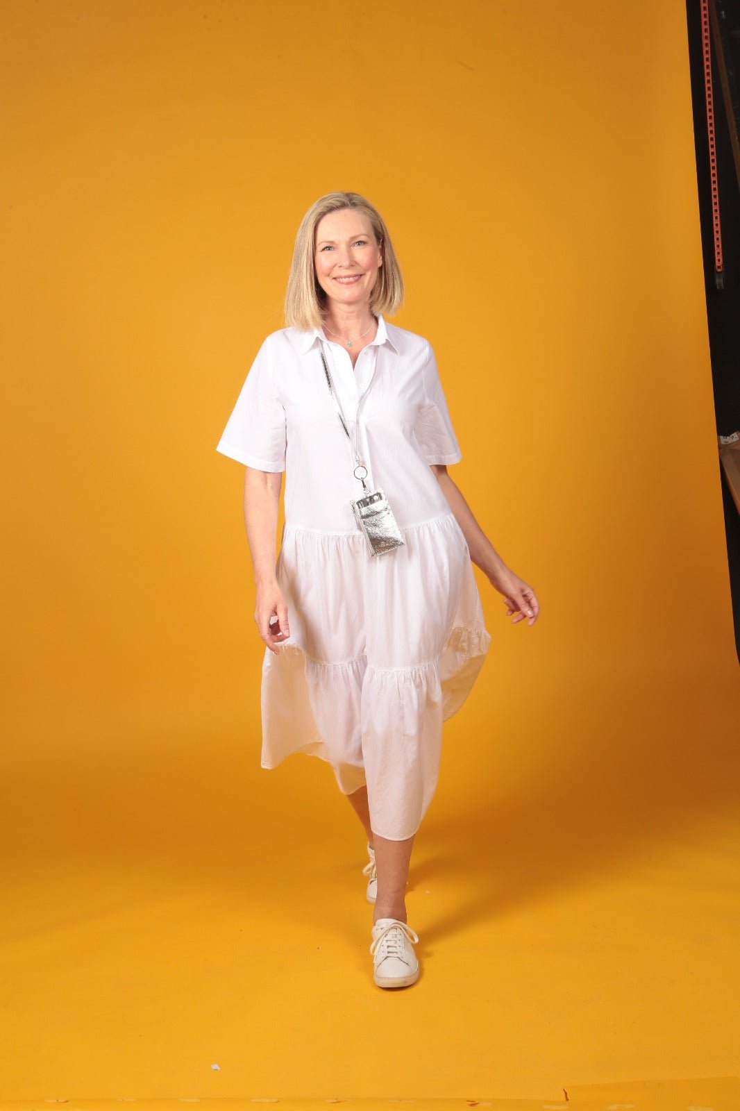 Nicky Leather Neck Wallet In Silver - SJW BAGS LONDON