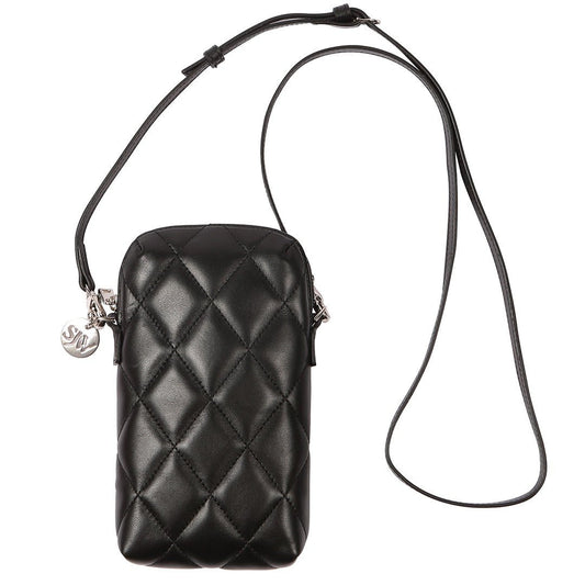 Orée Quilted Leather Small Crossbody Bag in Black - SJW BAGS LONDON