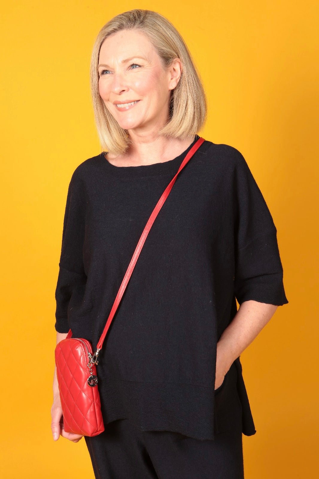 Orée Quilted Leather Small Crossbody Bag in Scarlet - SJW BAGS LONDON