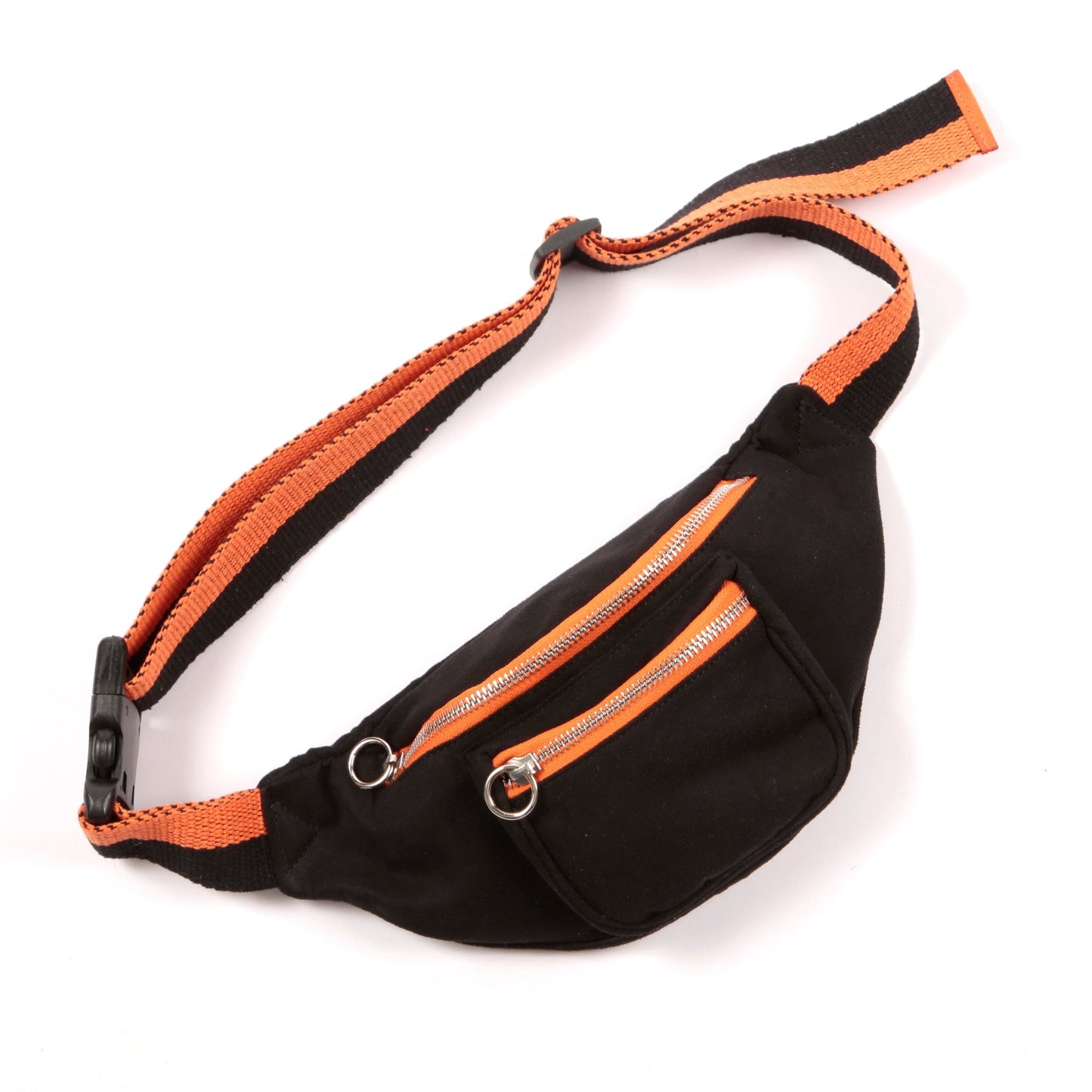 PAULA BELT BAG- BLACK&ORANGE - SJW BAGS LONDON