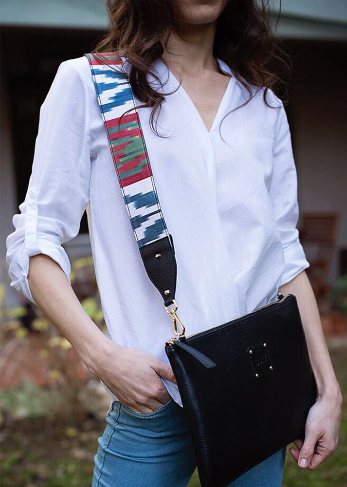 TOWNSHEND CLUTCH/BAG-BLACK - SJW BAGS LONDON