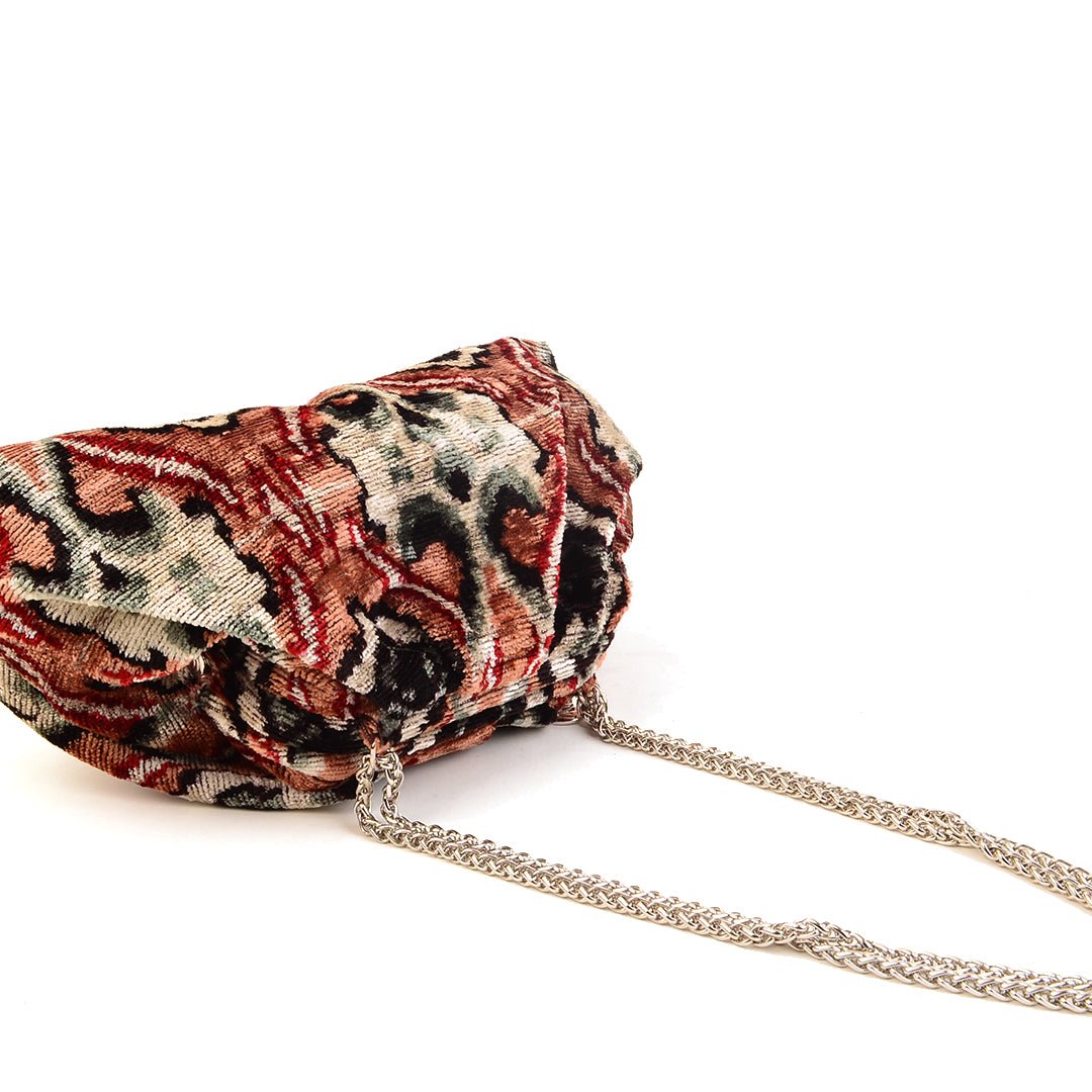 Victoria Ikat Mini Pouch Bag - Blush Pink/ Black/ Grey/ Ecru/ Vintage Red - SJW BAGS LONDON