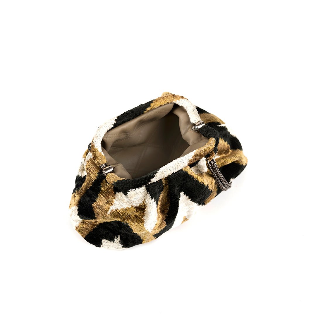 Victoria Ikat Pouch Bag-Grey/ Black/Cream/ Red/ Yellow - SJW BAGS LONDON