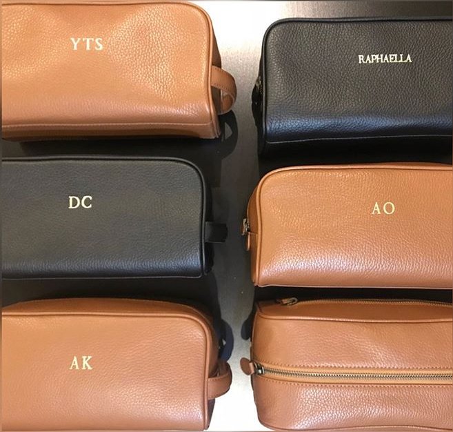 WELLINGTON LEATHER TRAVEL POUCH - COGNAC - SJW BAGS LONDON