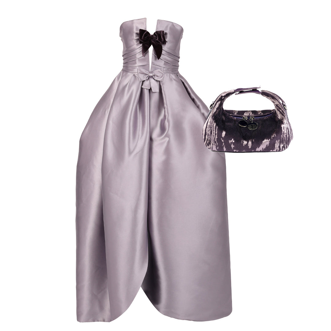 Antoinette Gown with velvet gloves + Imperial Clutch Set