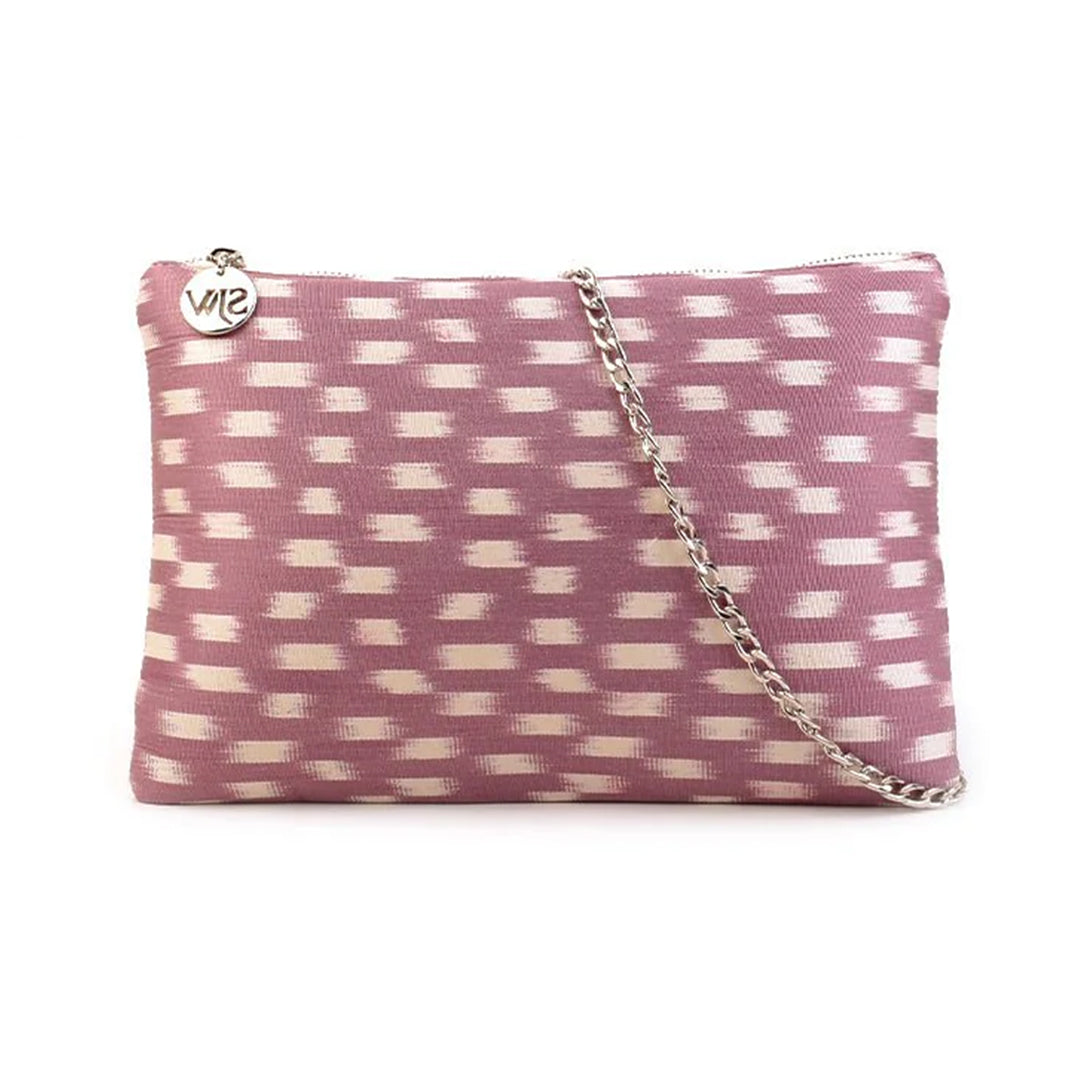 Aquila Ikat Clutch Bag - Mauve