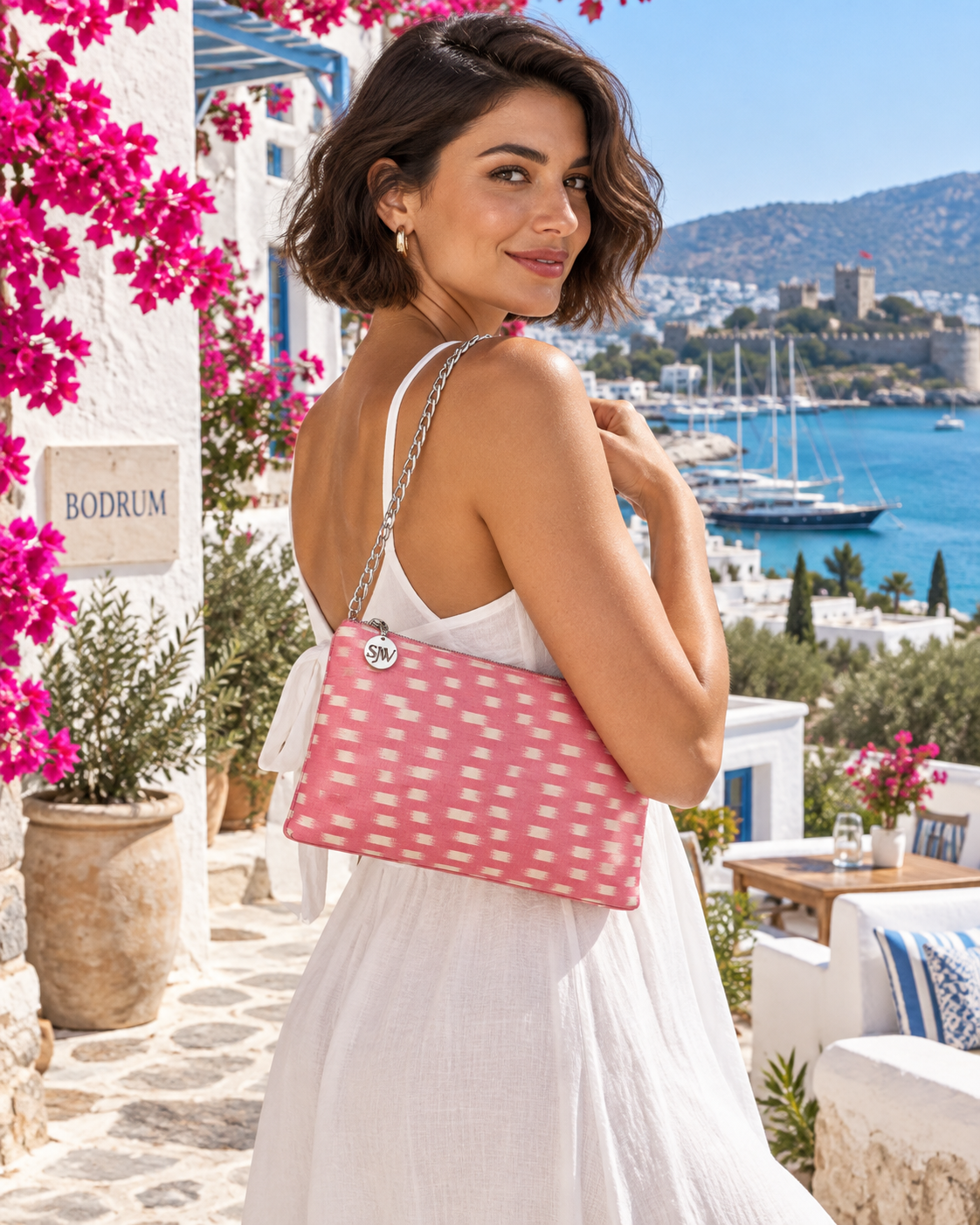 Aquila Ikat Clutch Bag - Pink