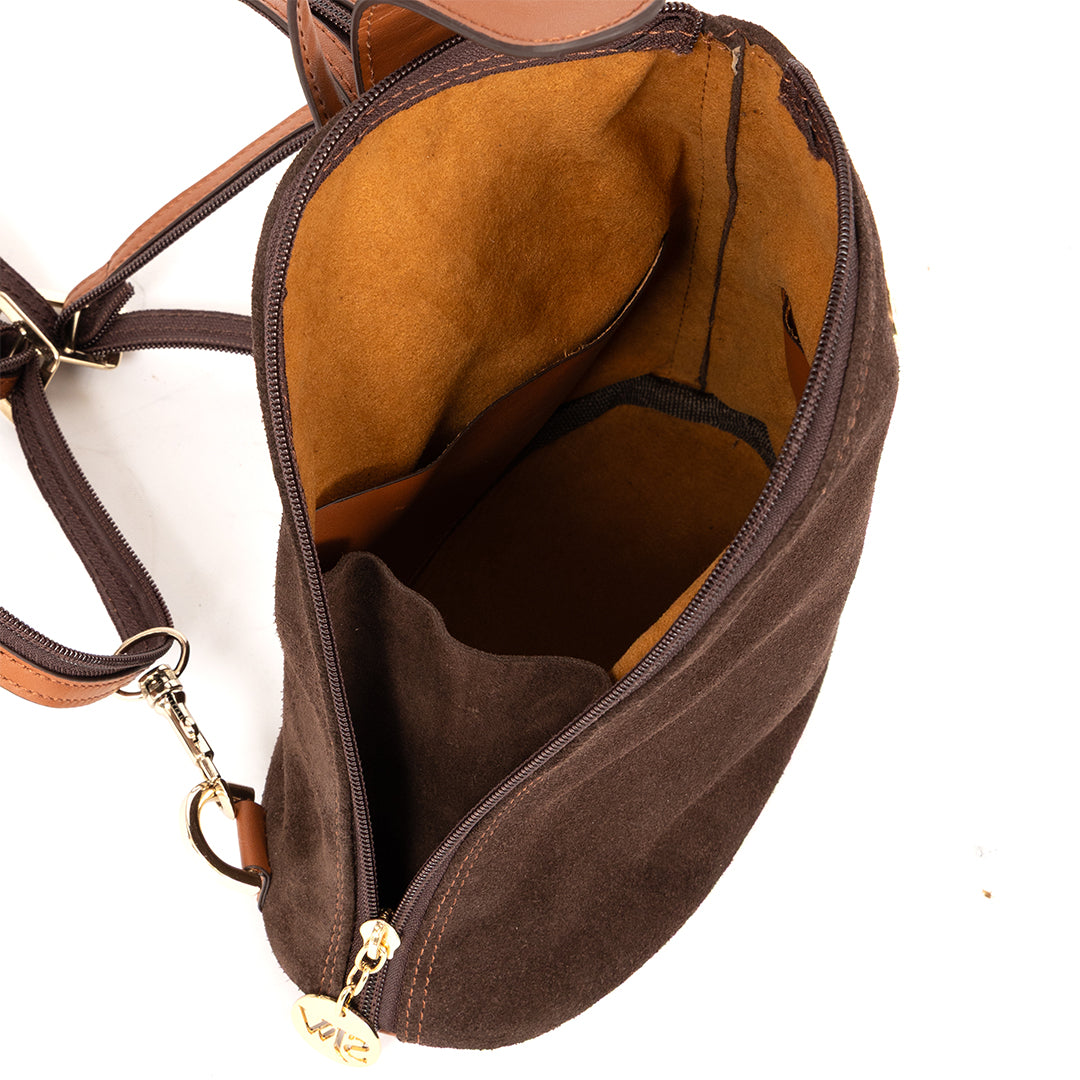 Cacao Whisper Suede Backpack