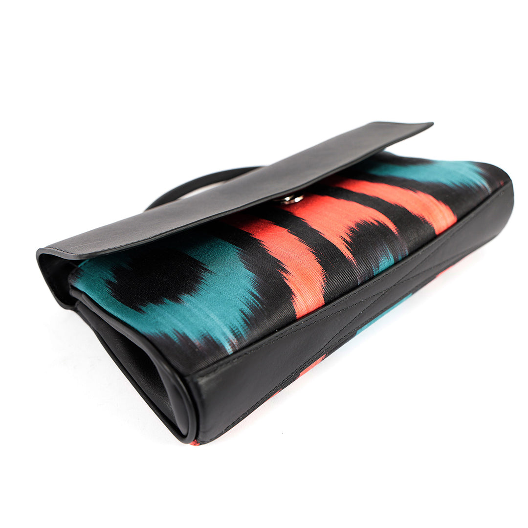 Fergana Ikat & Leather Clutch Bag