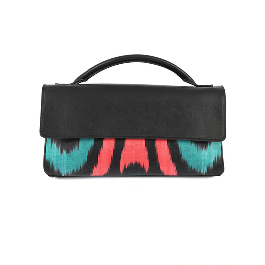 Fergana Ikat & Leather Clutch Bag