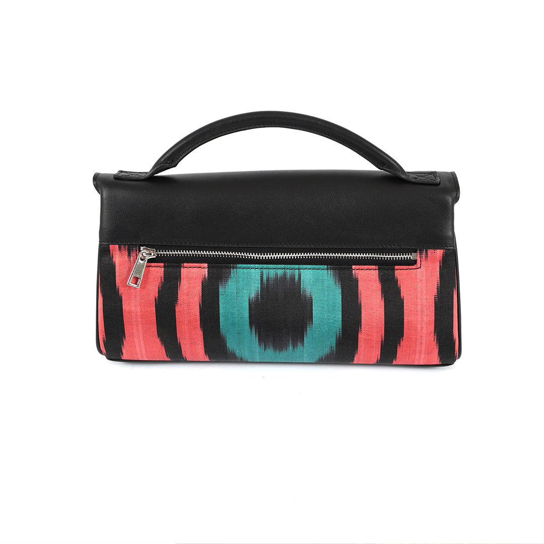 Fergana Ikat & Leather Clutch Bag