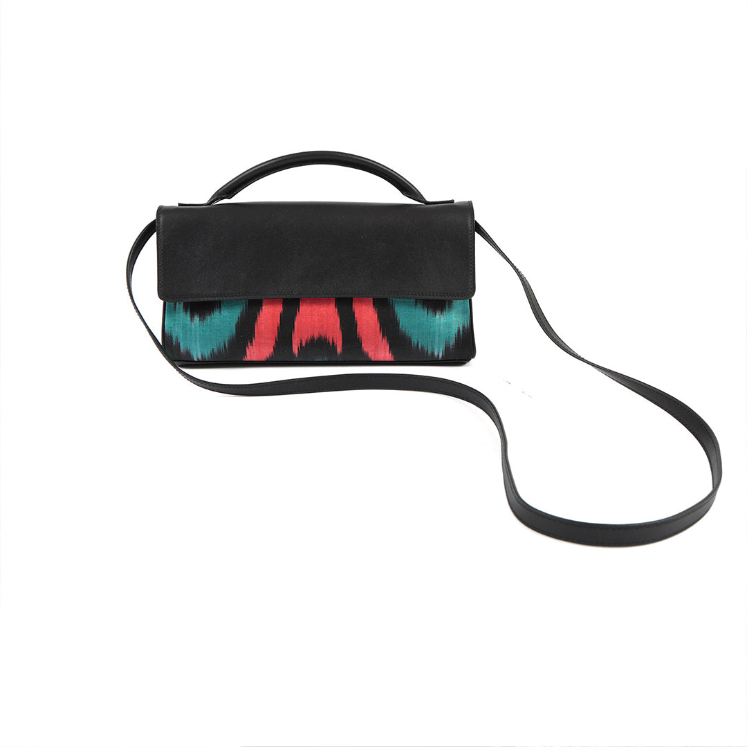 Fergana Ikat & Leather Clutch Bag