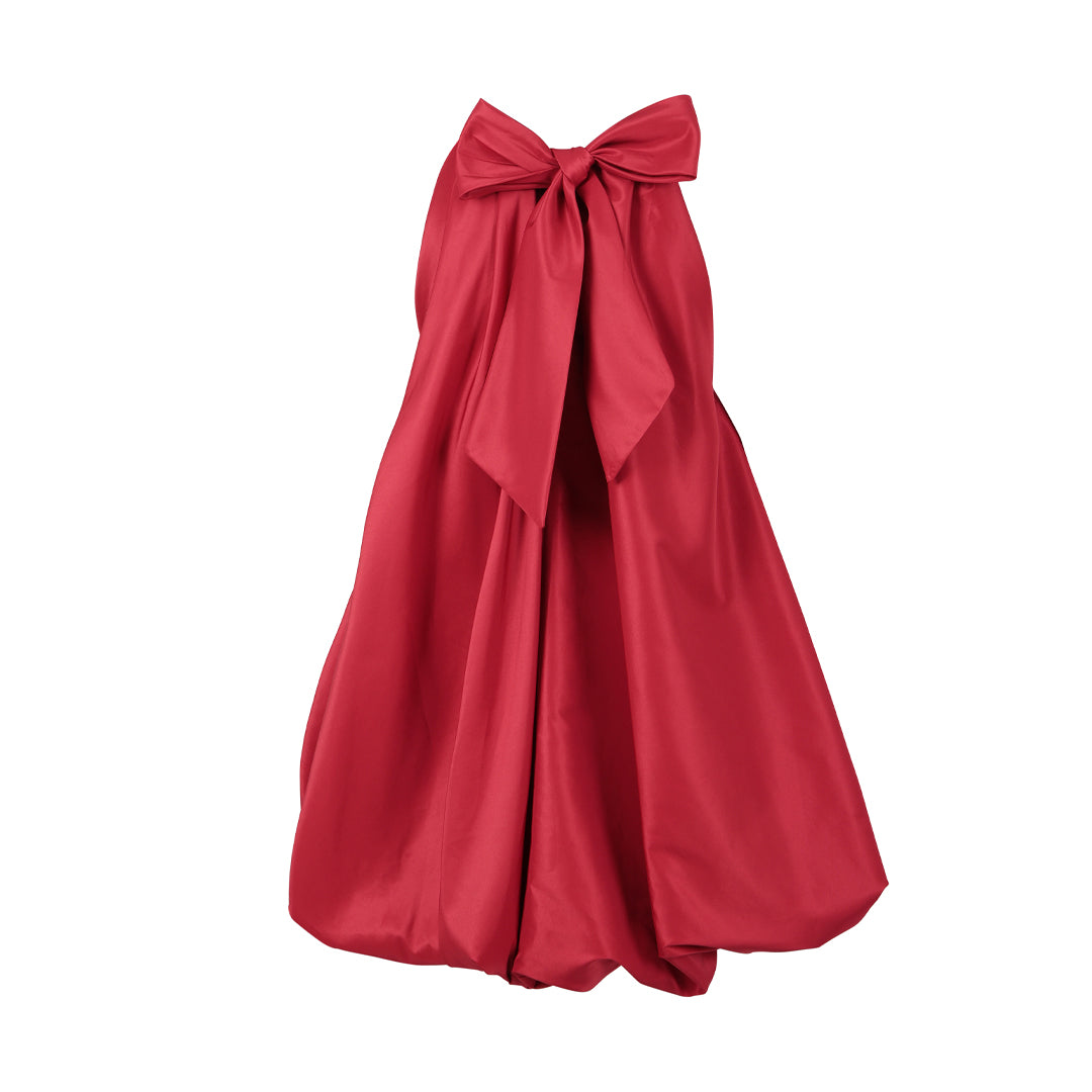 Parisienne Puff Halterneck Mini Red Dress + Victoria Bag Set 1