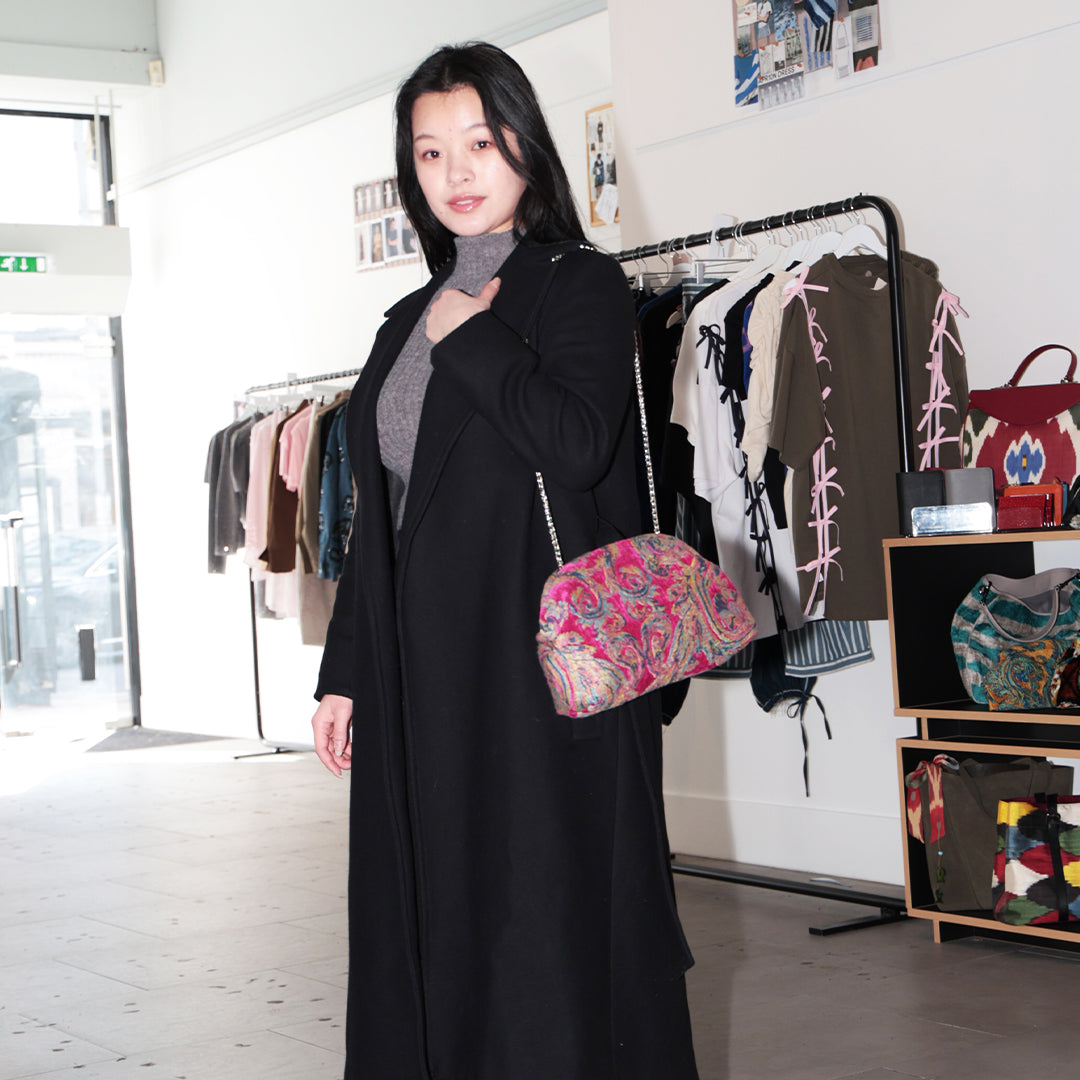 Serai Paisley Clutch Fuchsia