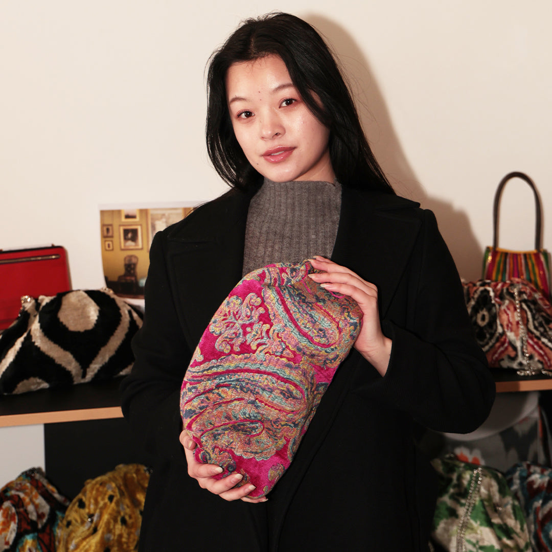 Serai Paisley Clutch Fuchsia