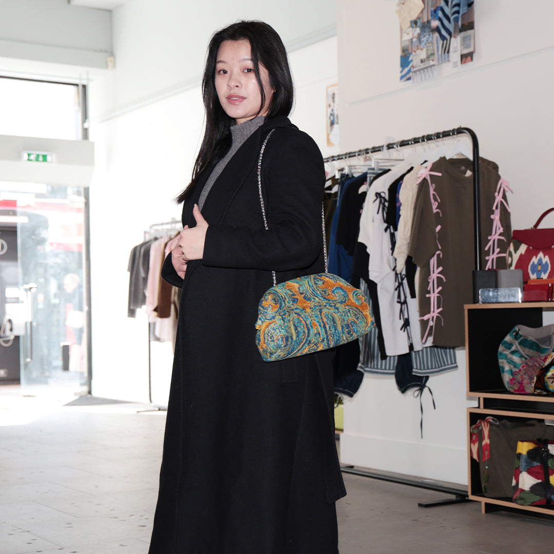 Serai Paisley Clutch Saffron Yellow