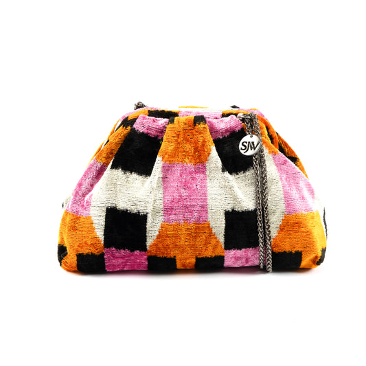 Victoria Ikat Multicolour Bag - Cream / Dusky / Pink / Ochre /Black