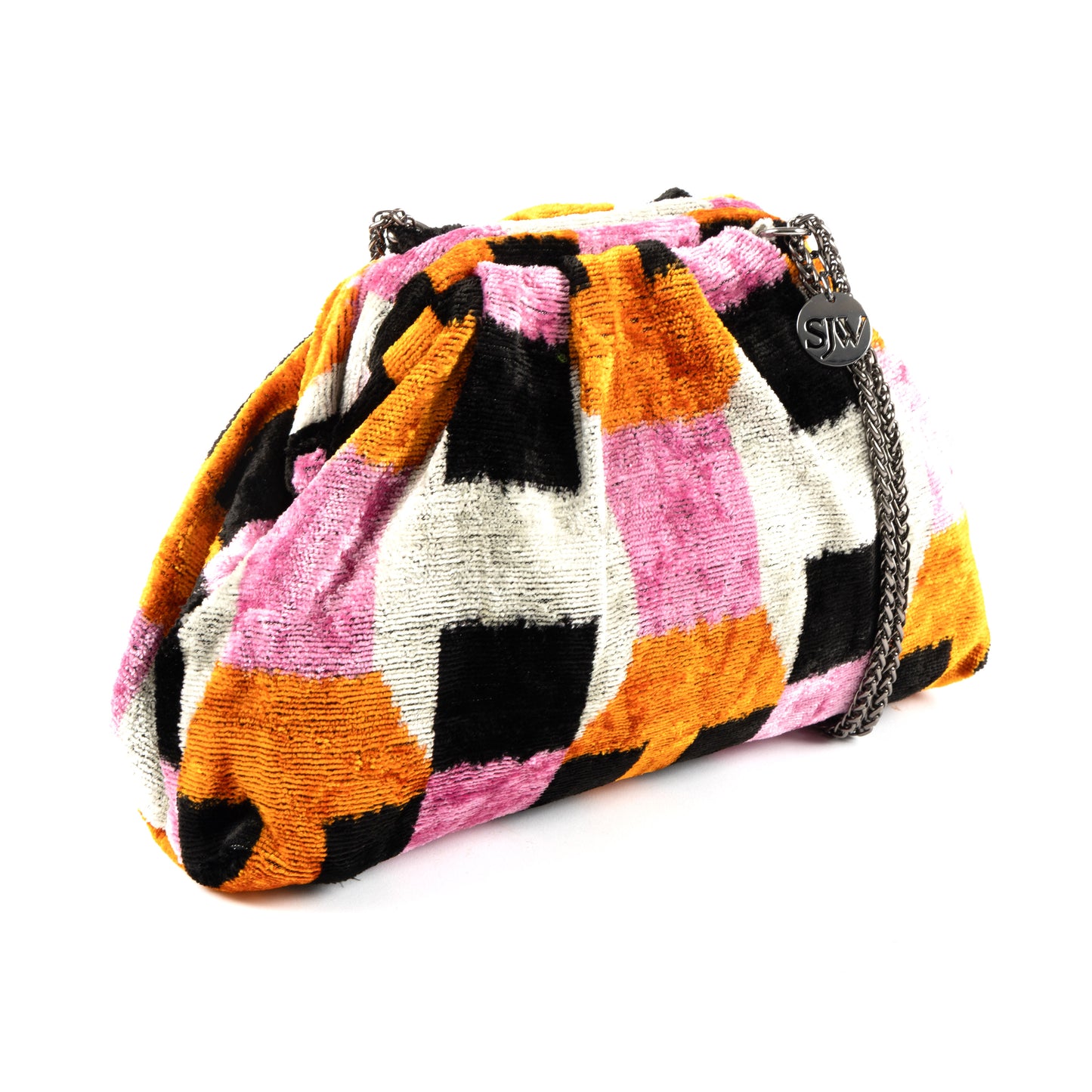 Victoria Ikat Multicolour Bag - Cream / Dusky / Pink / Ochre /Black