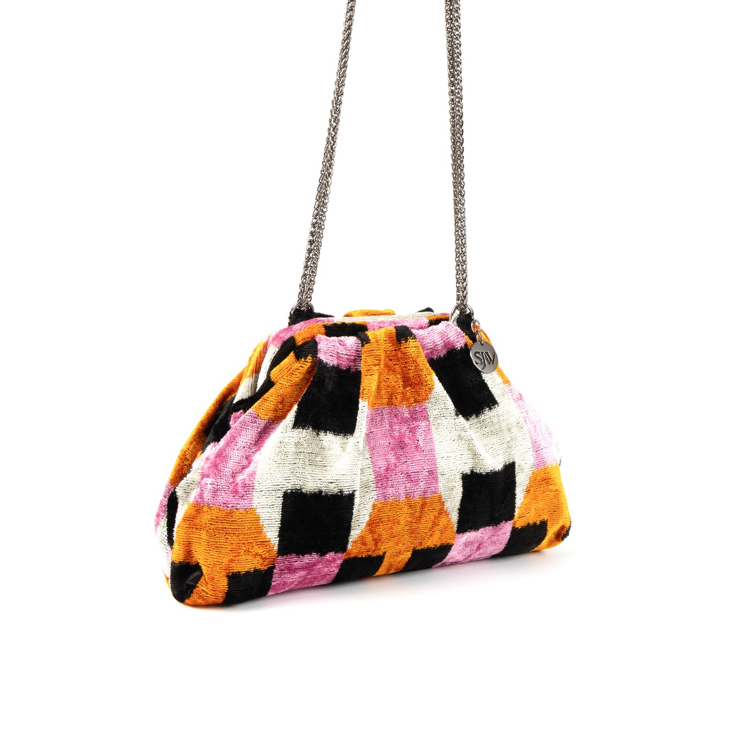 Victoria Ikat Multicolour Bag - Cream / Dusky / Pink / Ochre /Black