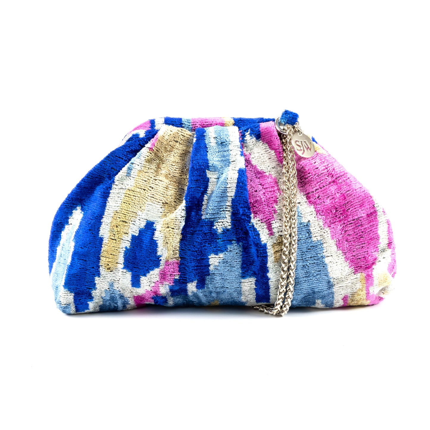 Victoria Ikat Multicolour Bag - Blue / Beige / Fuschia