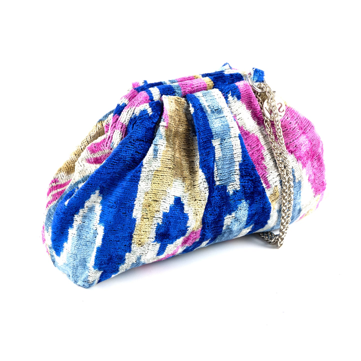 Victoria Ikat Multicolour Bag - Blue / Beige / Fuschia