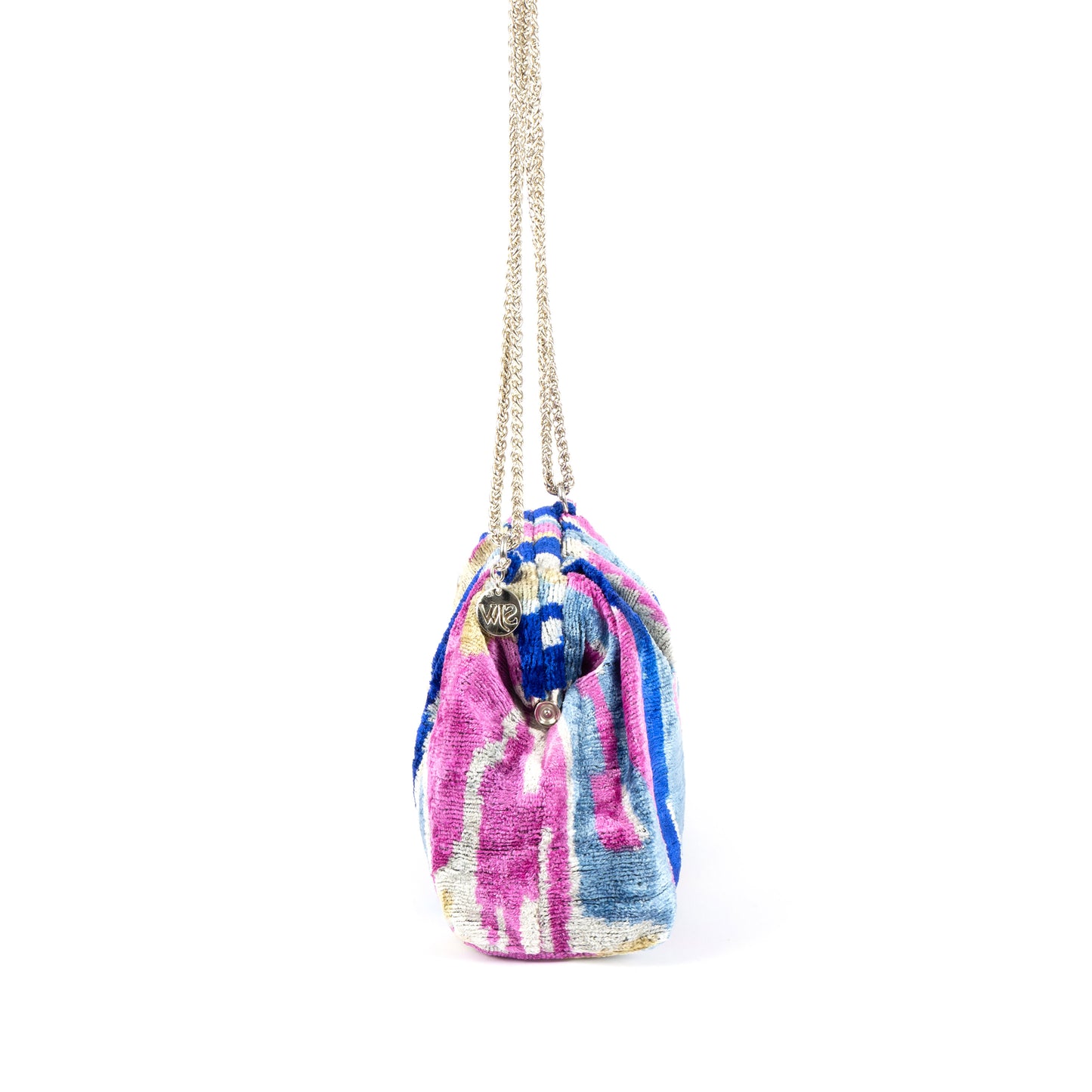 Victoria Ikat Multicolour Bag - Blue / Beige / Fuschia