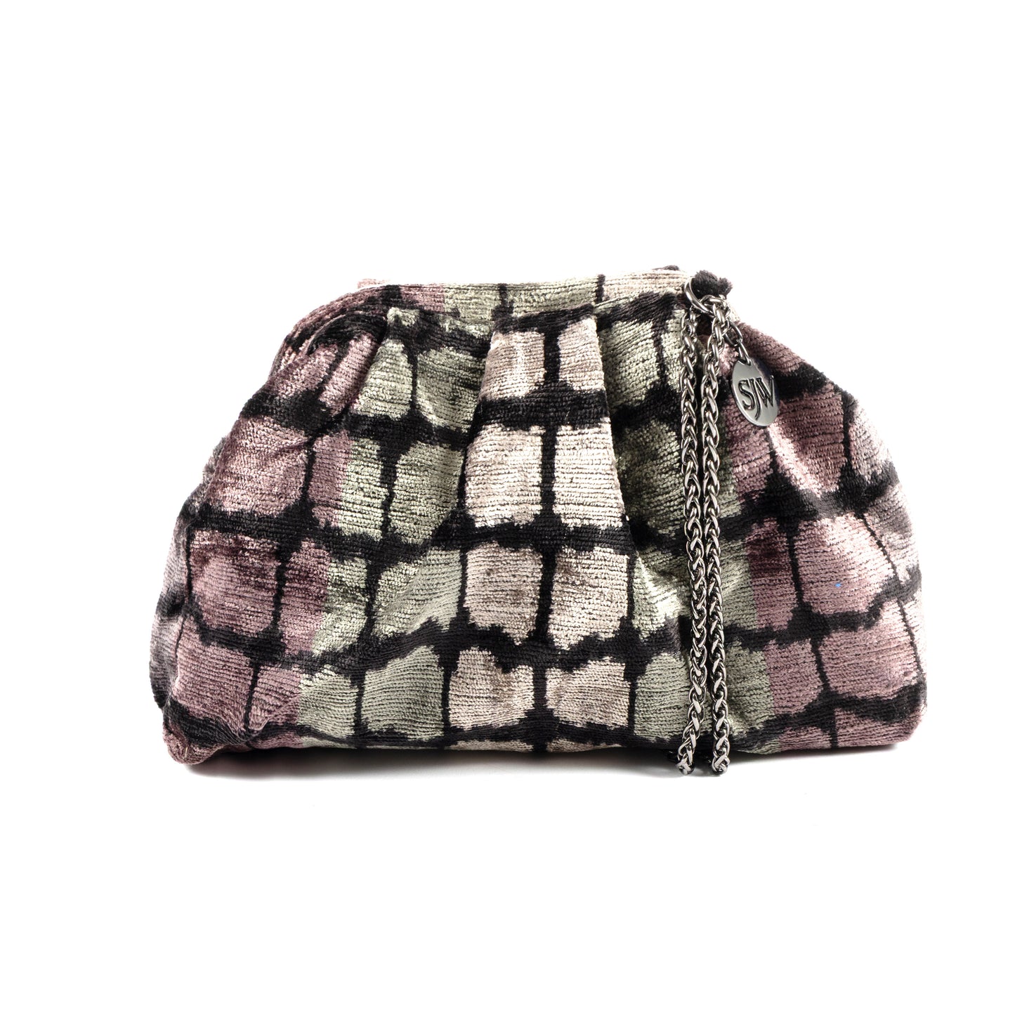 Victoria Ikat Multicolour Bag - Smoke  / Aubergine