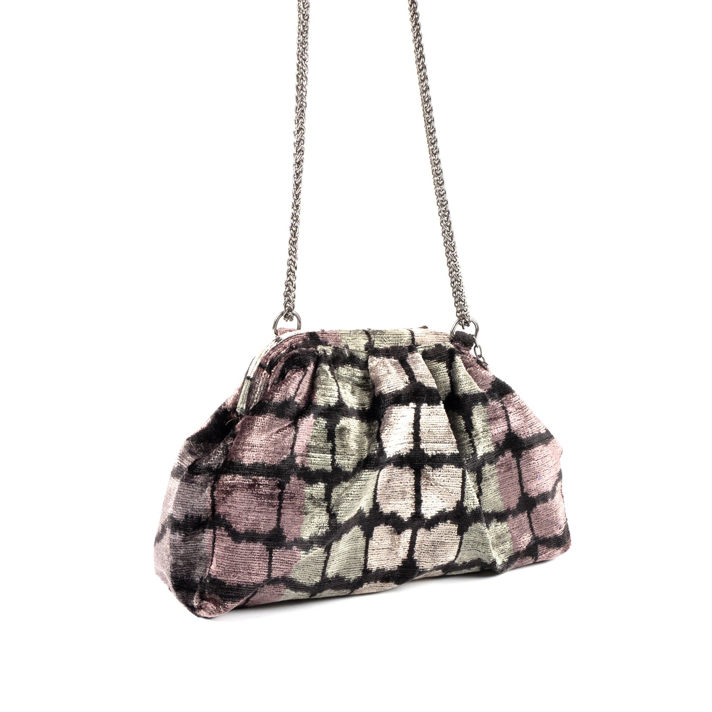 Victoria Ikat Multicolour Bag - Smoke  / Aubergine