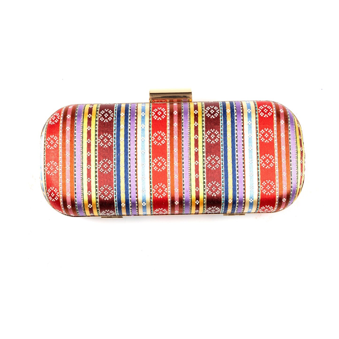 Antebi Minaudière - Burgundy/Pink/Yellow/Blue Stripes