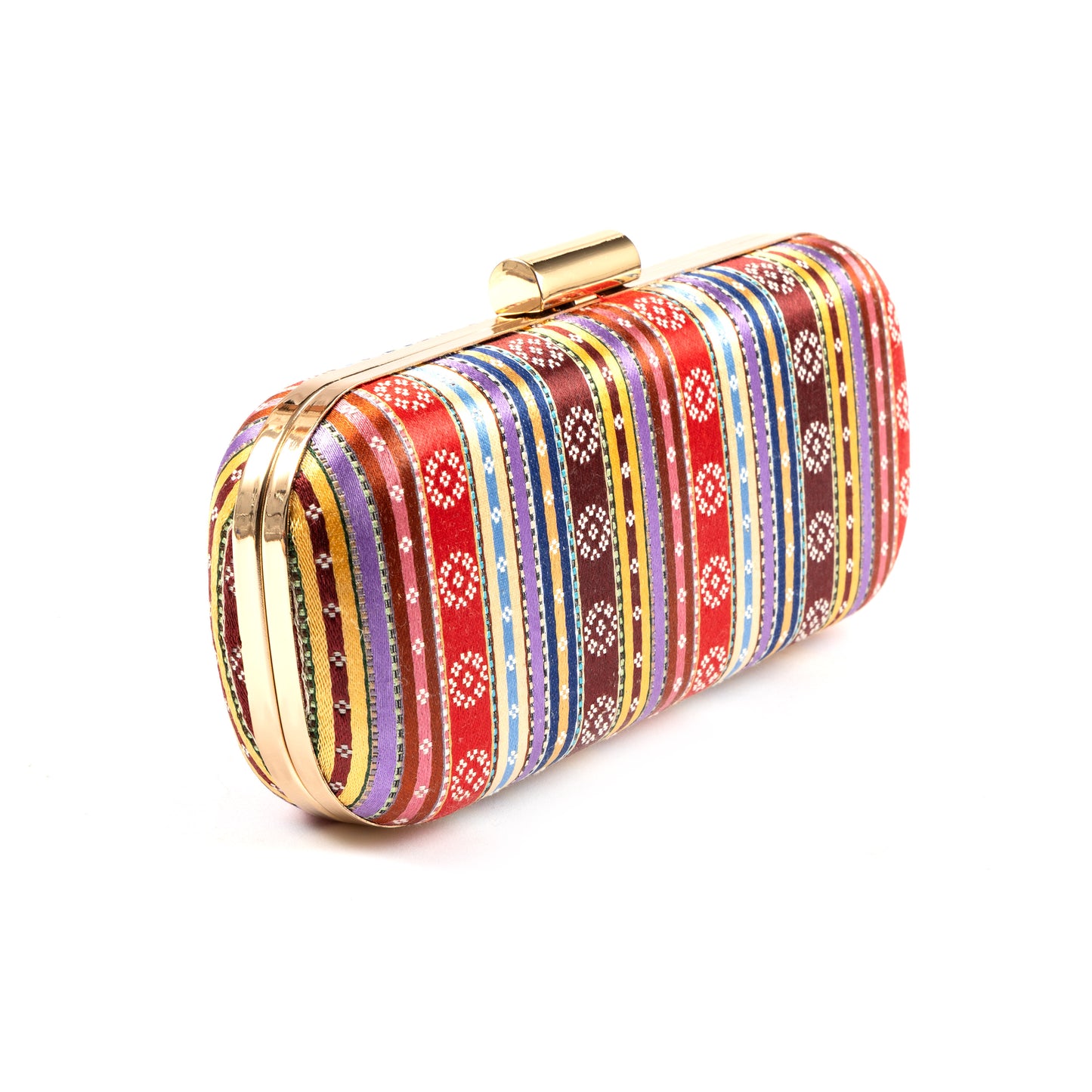 Antebi Minaudière - Burgundy/Pink/Yellow/Blue Stripes