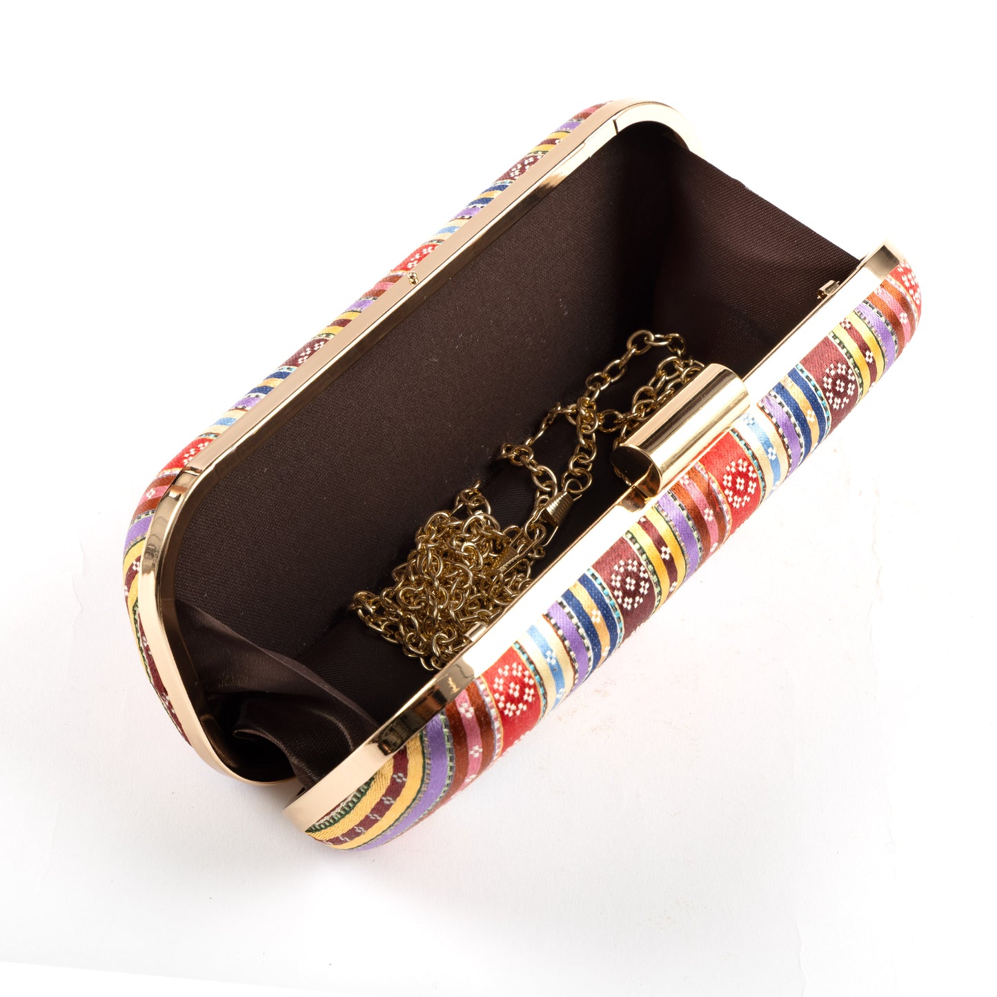 Antebi Minaudière - Burgundy/Pink/Yellow/Blue Stripes