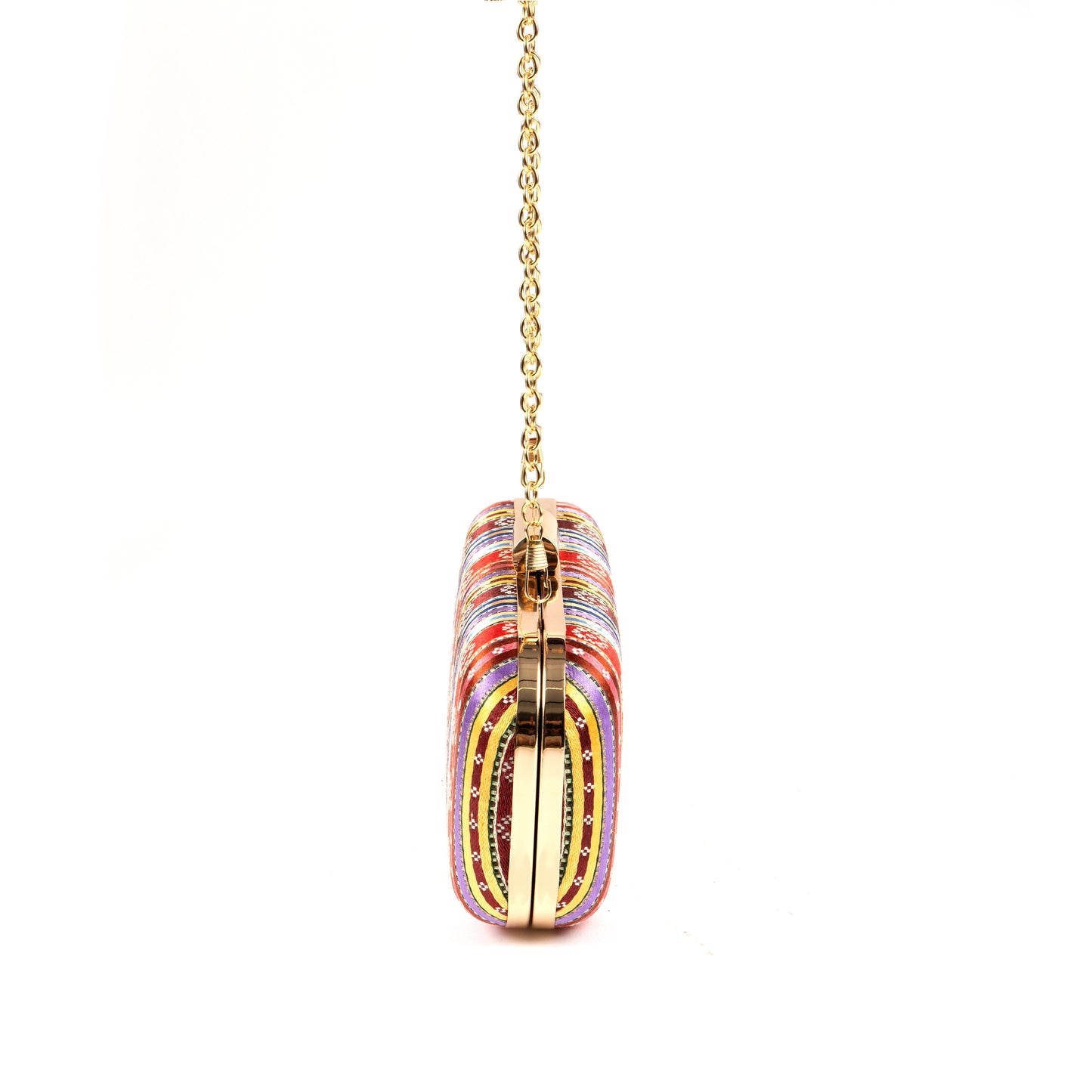 Antebi Minaudière - Burgundy/Pink/Yellow/Blue Stripes
