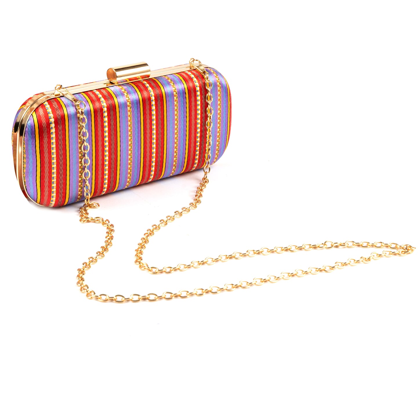 Antebi Minaudière - Lavender/Red/Yellow Stripes
