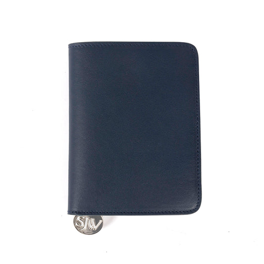 Alma Leather Travel Wallet-Navy