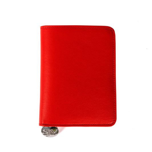 Alma Leather Travel Wallet-Red