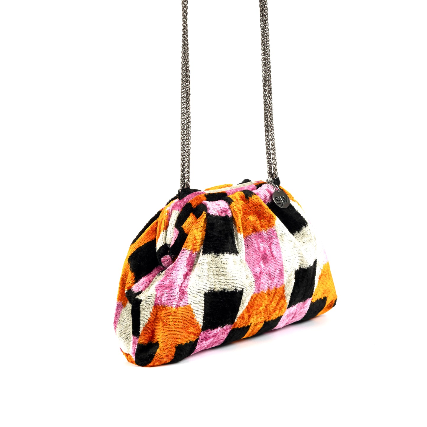Victoria Ikat Multicolour Bag - Cream/ Dusky Pink/ Ochre/ Black
