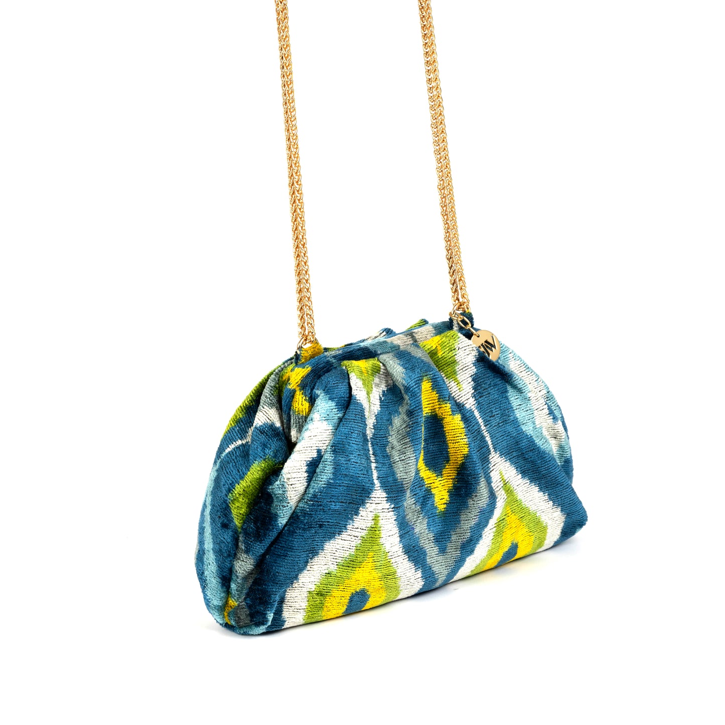 Victoria Ikat Multicolour Bag - Green/ Bright Yellow/ Cobalt/ Turquoise/ Ecru/ Teal