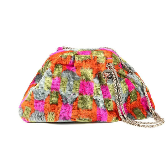 Victoria Ikat Multicolour Bag-Grey/ Fuschia/ Orange