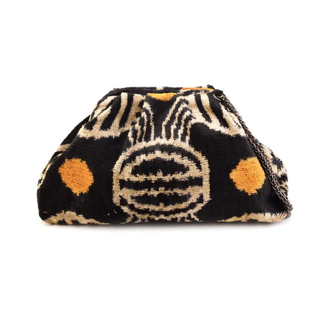 Victoria Ikat Multicolour Bag - Black/Mustard/ Ecru