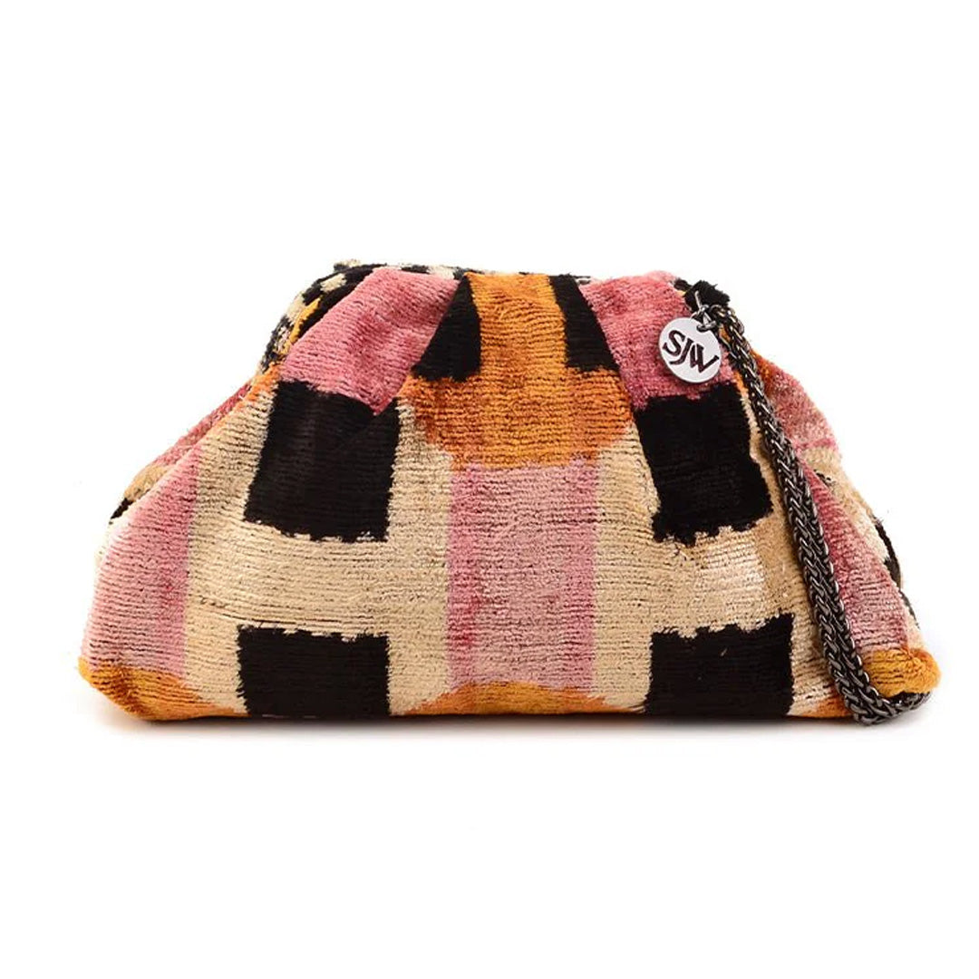 Victoria Ikat Multicolour Bag - Cream/ Dusky Pink/ Ochre/ Black