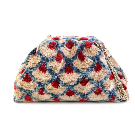 Victoria Ikat Multicolour Bag - Storm Blue/ Cream/ Vintage Red