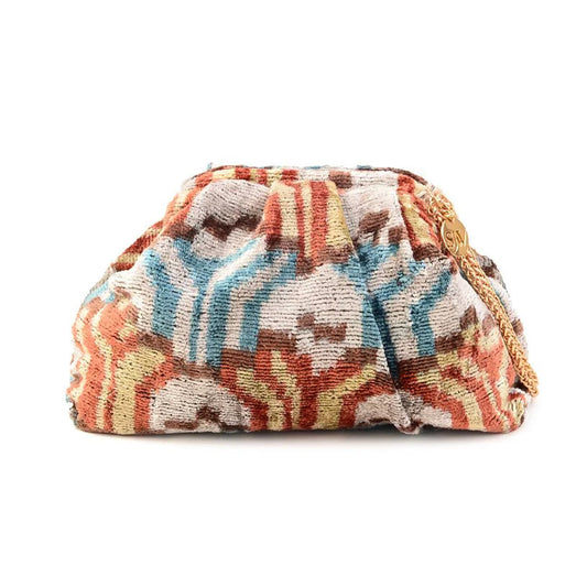 Victoria Ikat Multicolour Bag - Terracotta/ Ecru/ Buttercup Yellow/ Sky Blue/Fawn