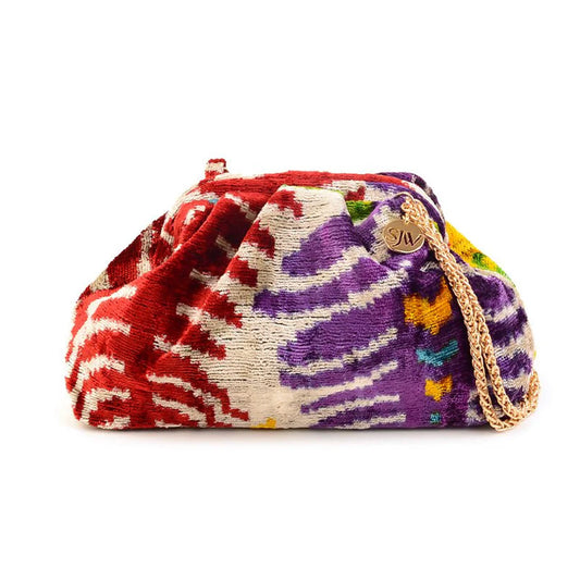 Victoria Ikat Multicolour Bag - Vintage Red/ Purple/ Ecru/ Bright Yellow/ Green/ Turquoise